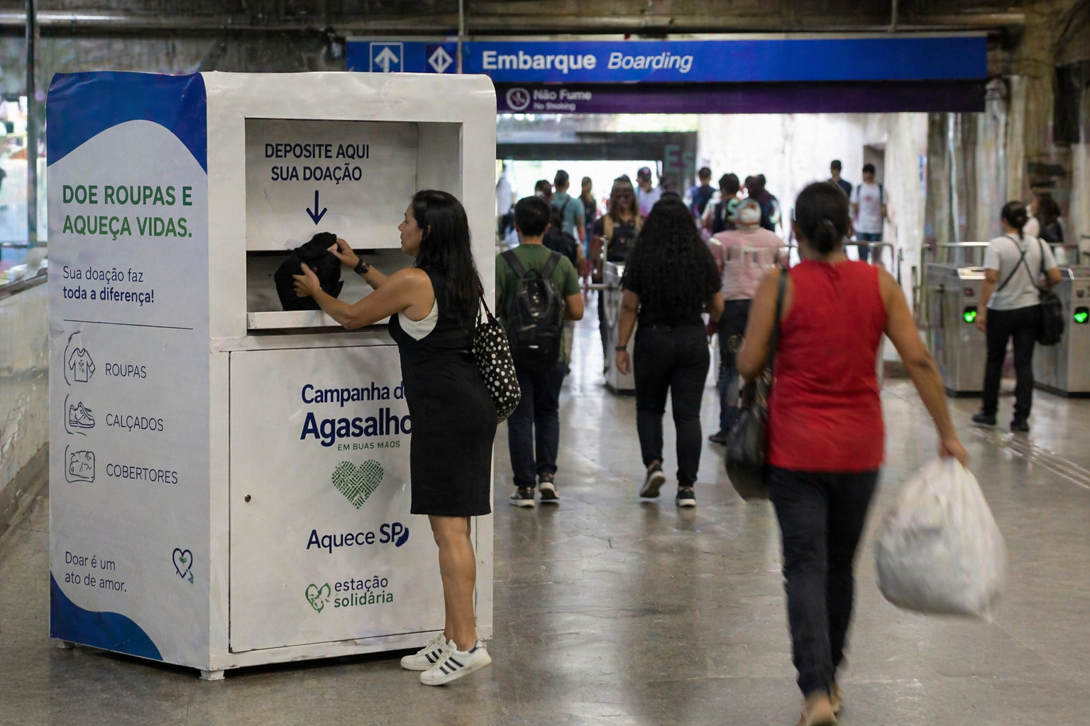 CPTM recebe doações da Campanha do Agasalho 2026 na Linha 10-Turquesa