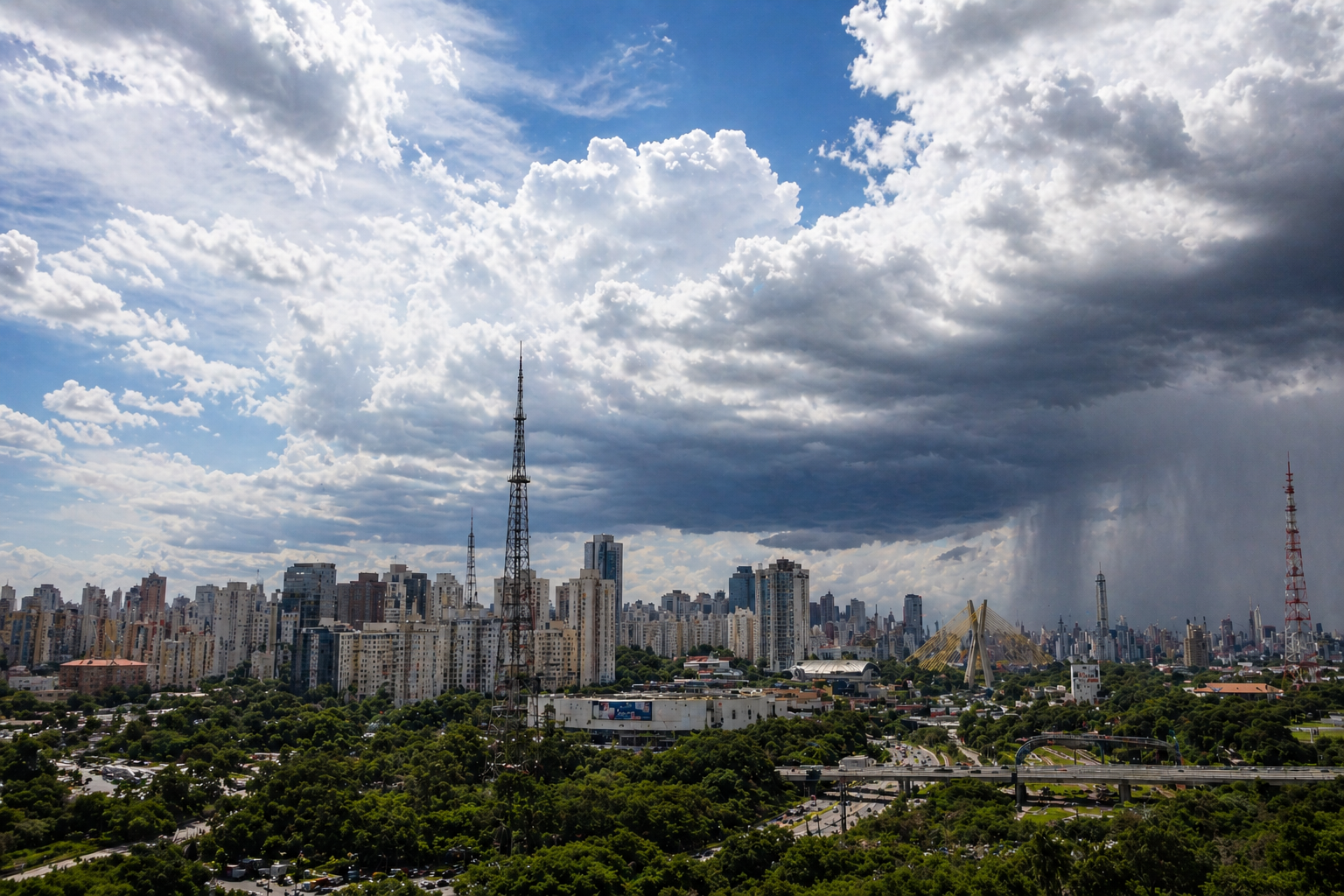 Domingo terá sol entre nuvens e pancadas de chuva isoladas em SP