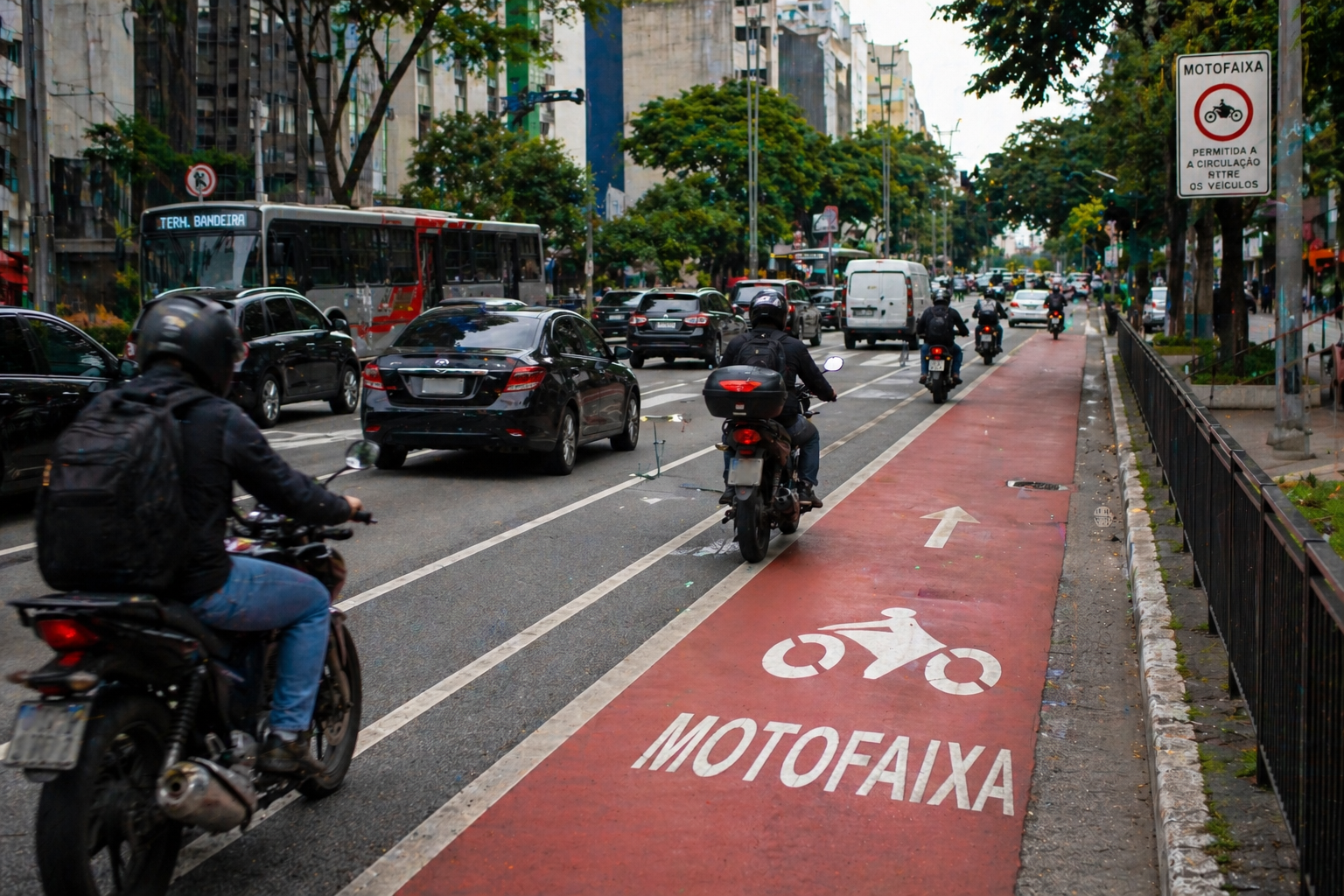 CET contrata fundação para rebater estudo que critica motofaixas em SP