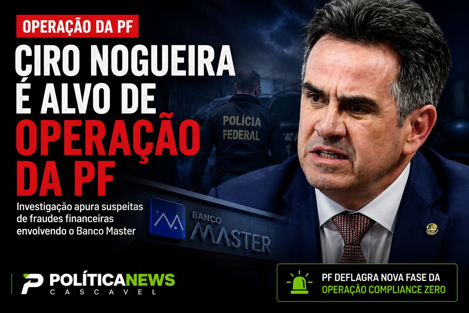 Ciro Nogueira é alvo de operação da PF sobre o caso Master