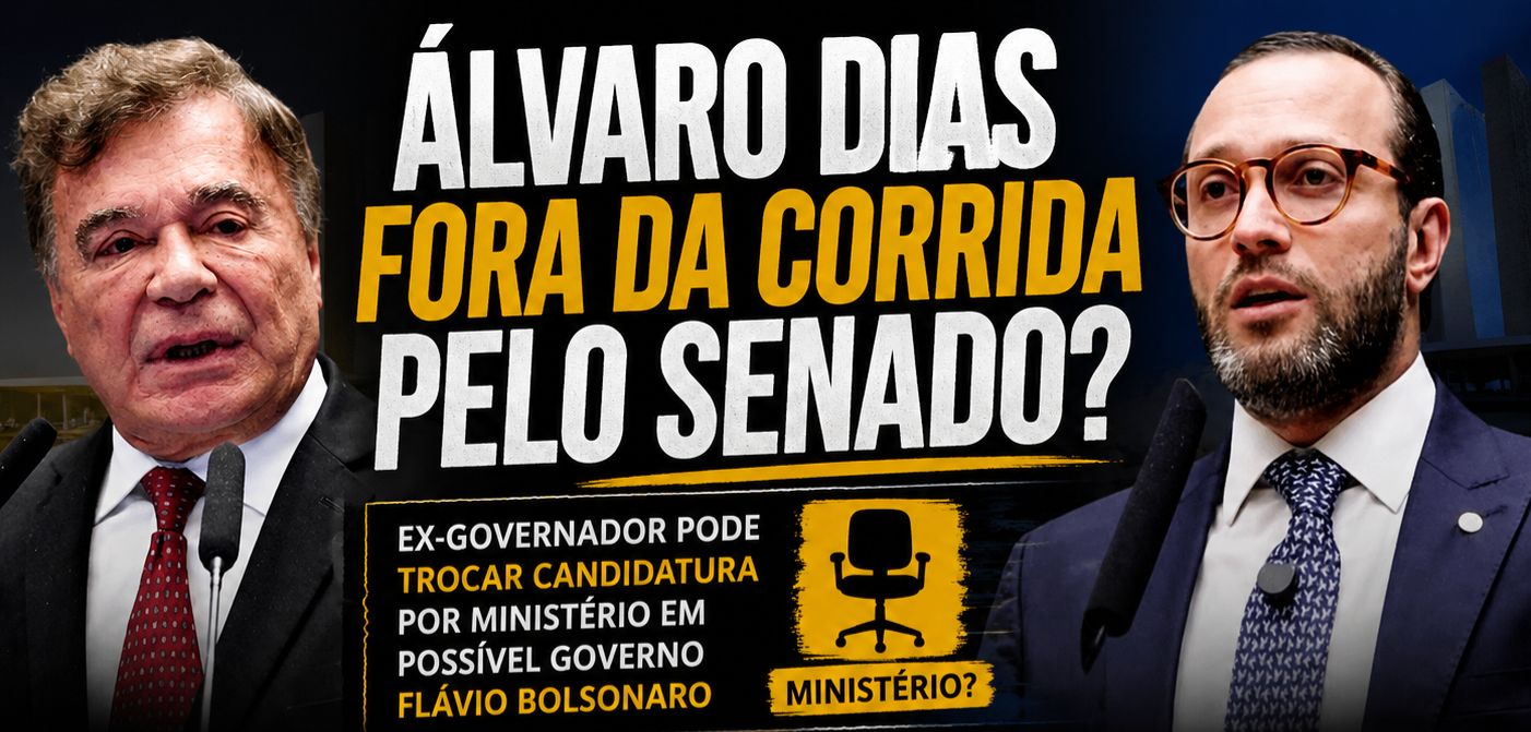 ÁLVARO DIAS FORA DA CORRIDA PELO SENADO? EX-GOVERNADOR PODE TROCAR CANDIDATURA POR MINISTÉRIO EM POSSÍVEL GOVERNO FLÁVIO BOLSONARO