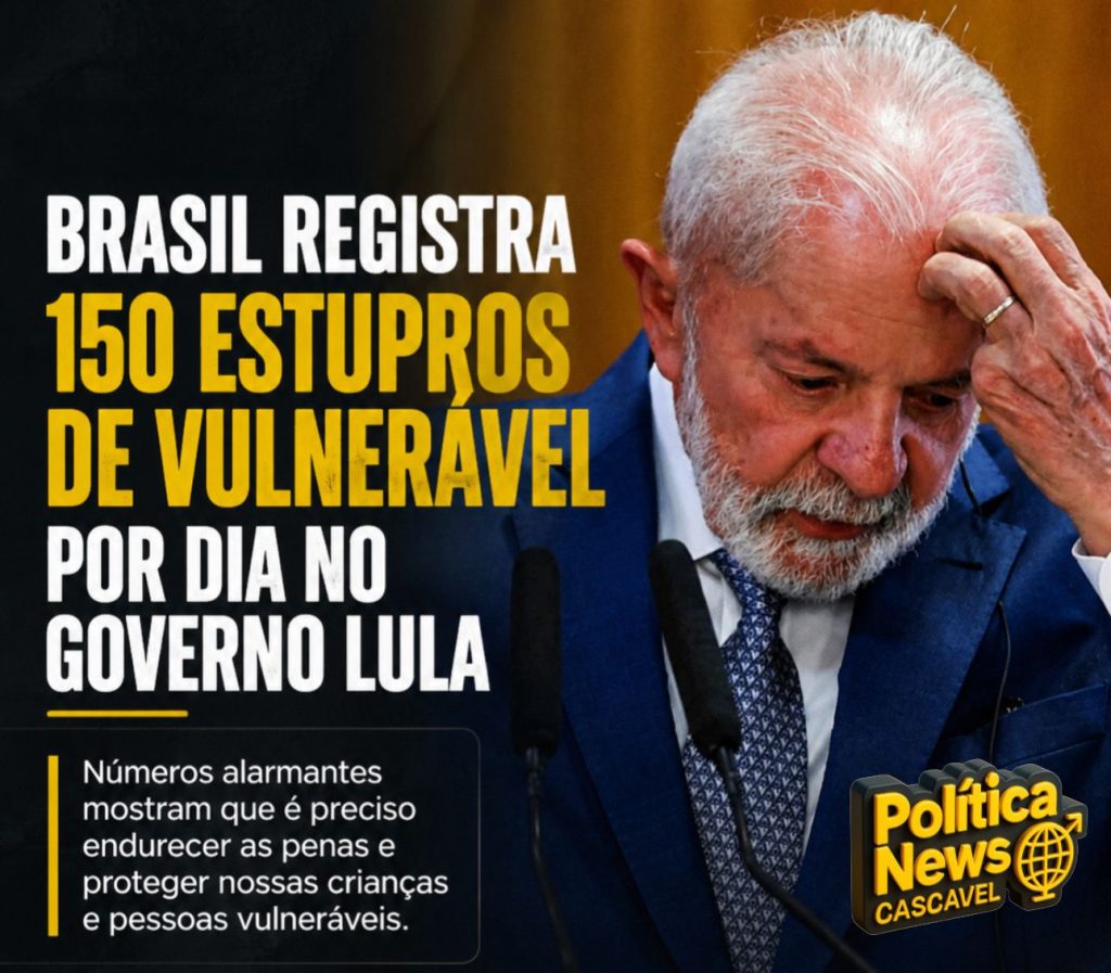 Brasil registra 150 estupros de vulnerável por dia no governo Lula, mostrando que é preciso endurecer as penas