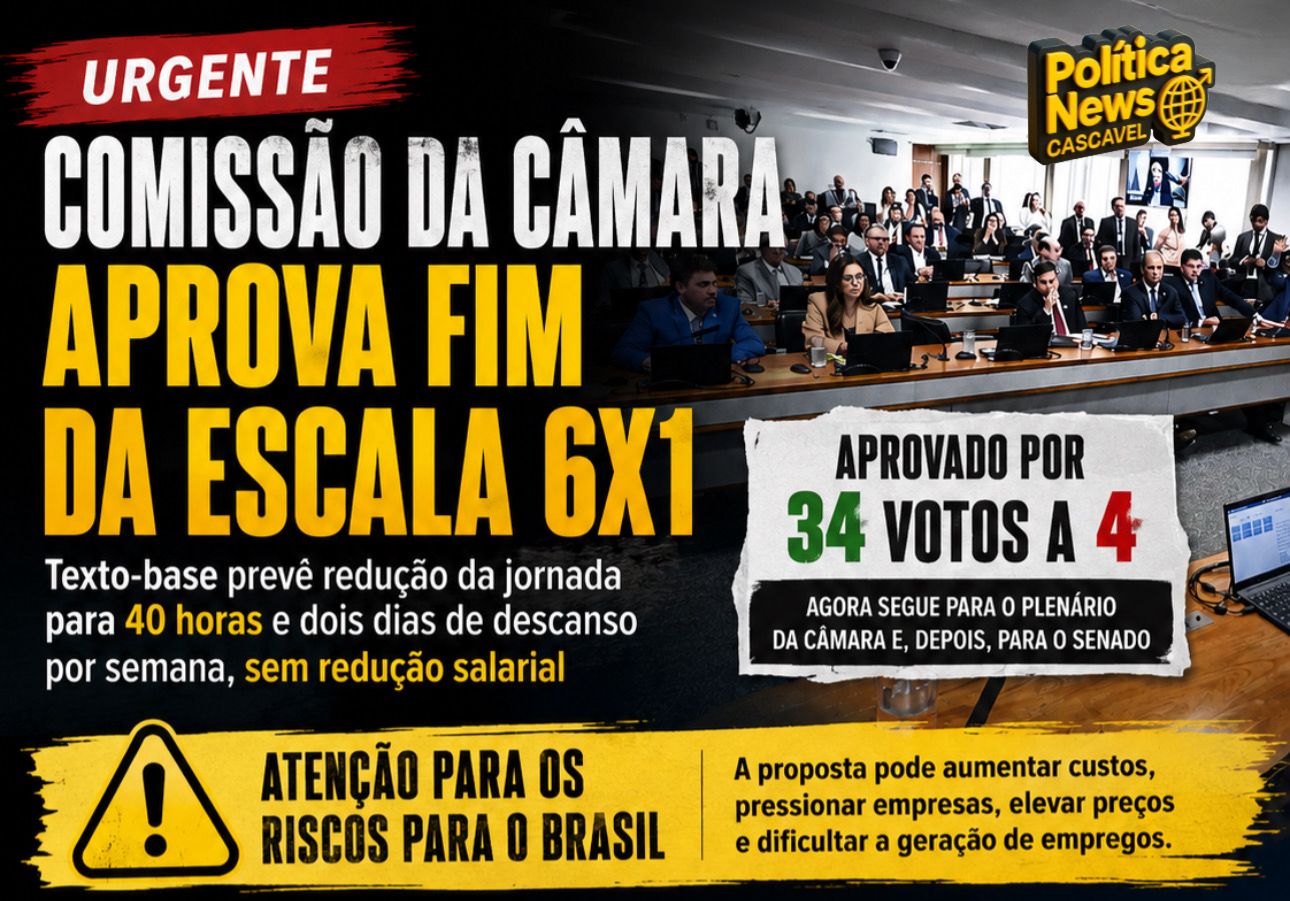 COMISSÃO DA CÂMARA APROVA TEXTO-BASE QUE ACABA COM ESCALA 6×1 E DEBATE DIVIDE O PAÍS