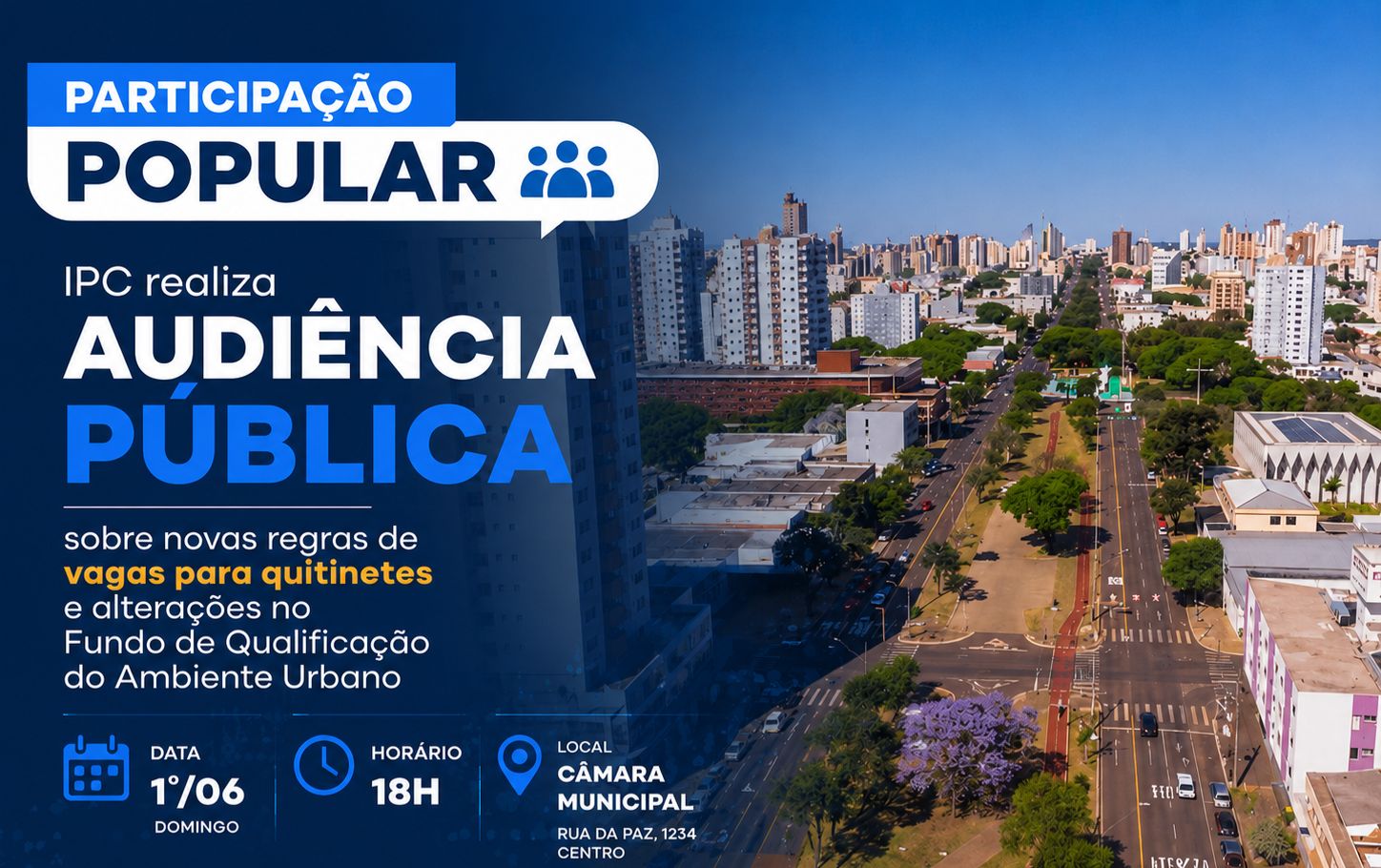 PARTICIPAÇÃO POPULAR | IPC realiza audiência pública sobre novas regras de vagas para quitinetes e alterações no Fundo de Qualificação do Ambiente Urbano