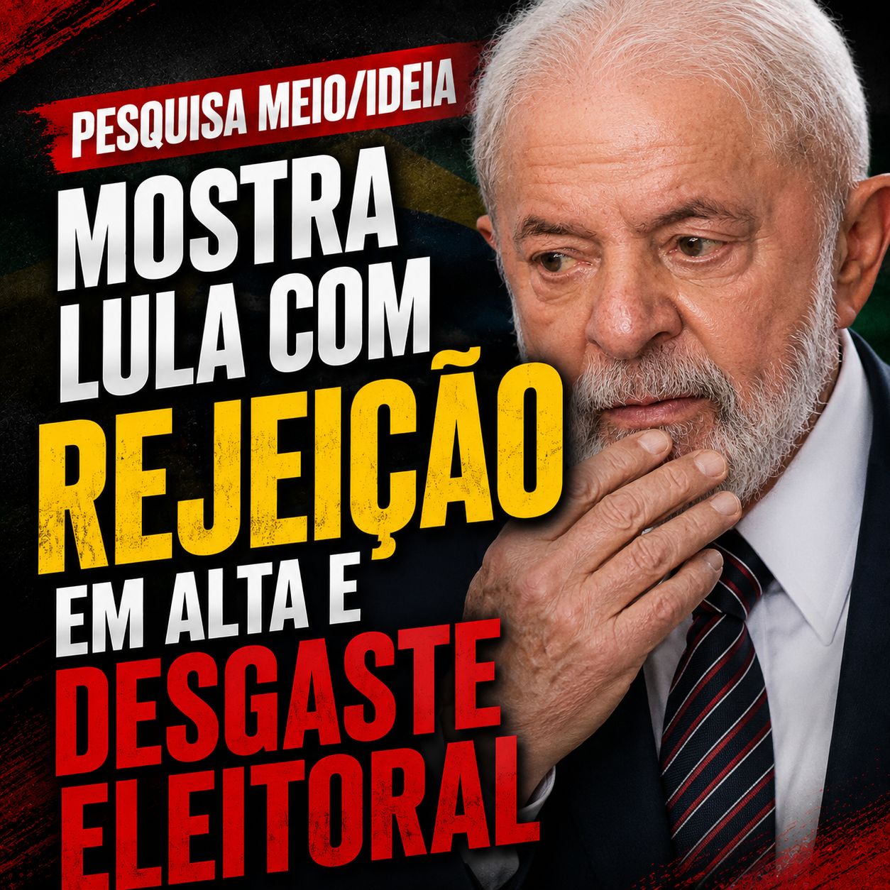 Luiz Inácio Lula da Silva enfrenta alta rejeição, aponta pesquisa Meio/Ideia