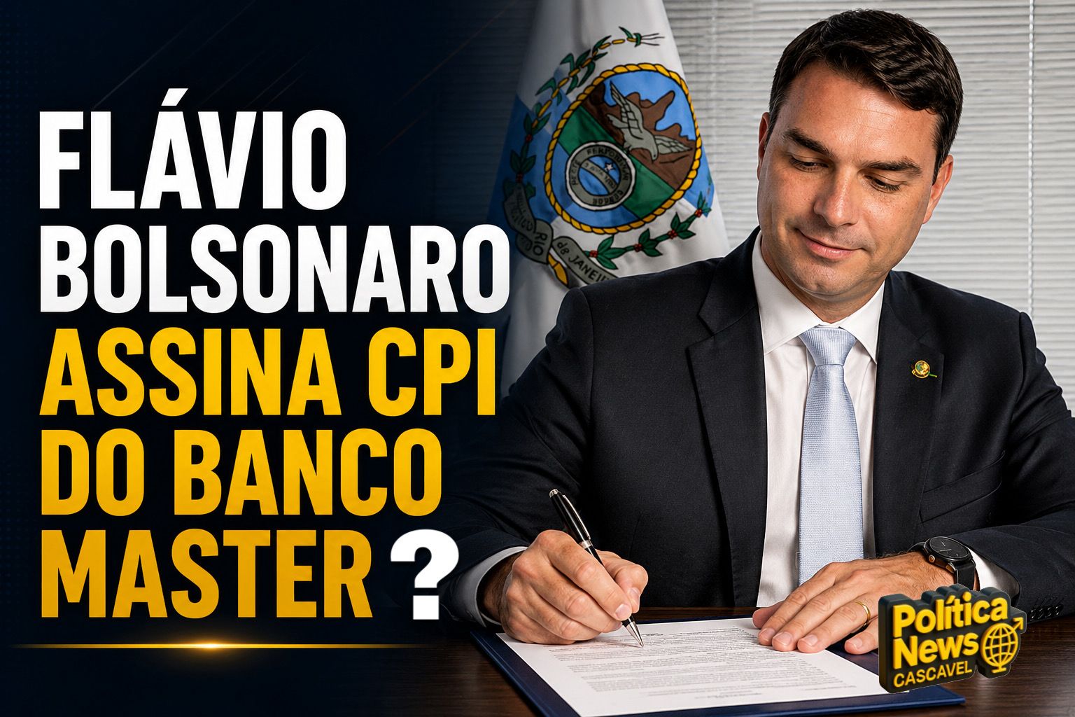 Flávio Bolsonaro assinou justamente o pedido considerado o principal pela oposição: a CPMI do Banco Master apresentada no Congresso Nacional.