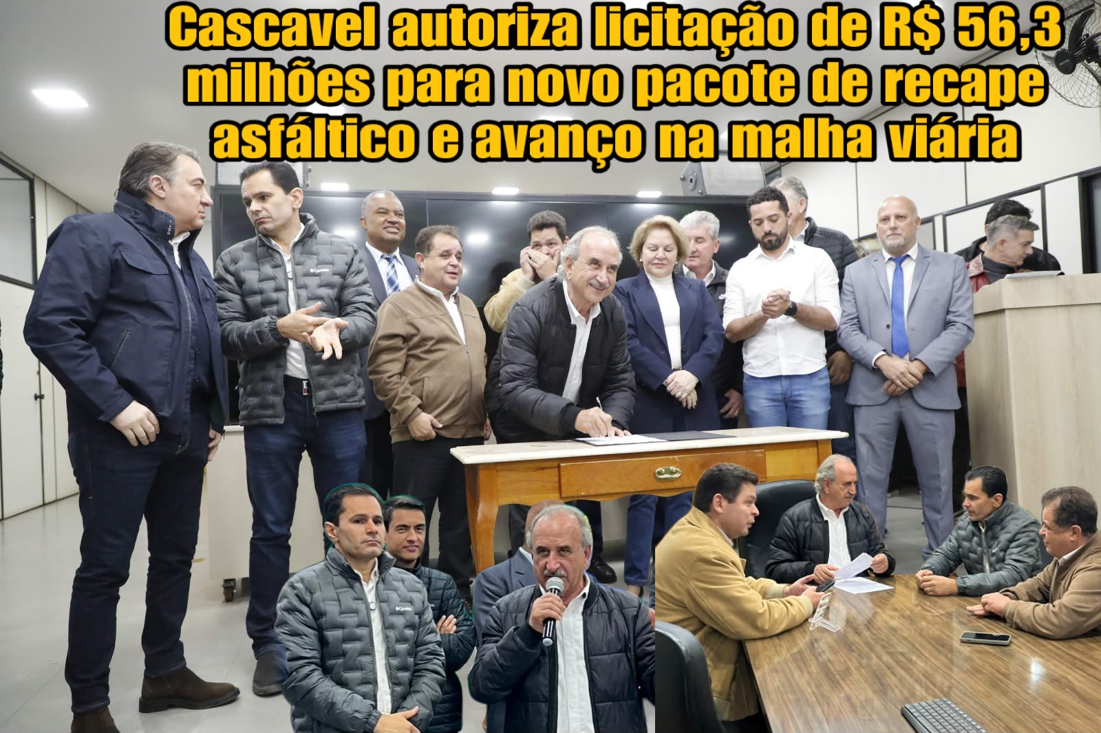 Cascavel autoriza licitação de R$ 56,3 milhões para maior pacote de recape asfáltico da história do município
