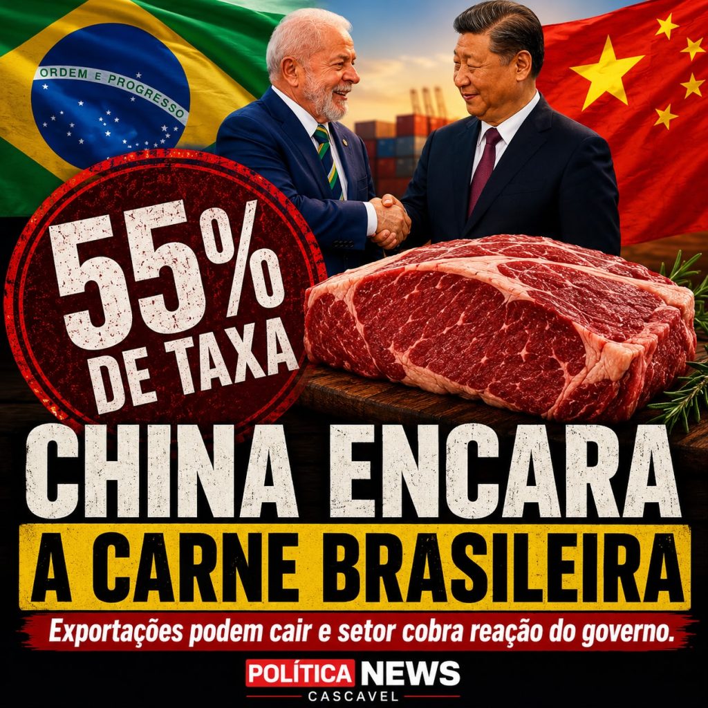 China mantém taxa de 55% sobre a carne bovina brasileira e governo federal minimiza impacto econômico