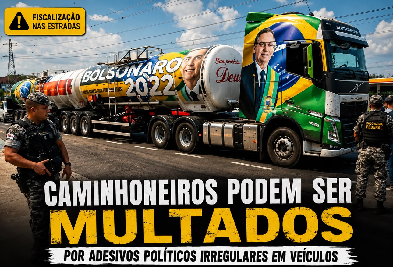 Caminhoneiros devem ficar atentos: propaganda política irregular em veículos pode gerar multas de até R$ 30 mil
