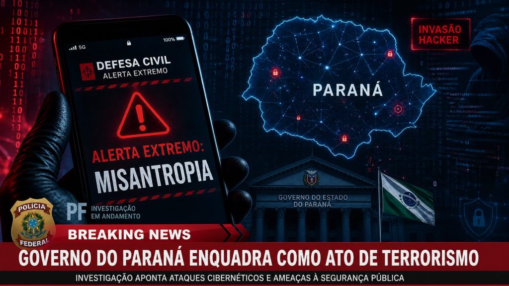 Alerta de ‘misantropia’ da Defesa Civil: Governo do Paraná diz que conduta se enquadra como ato de terrorismo