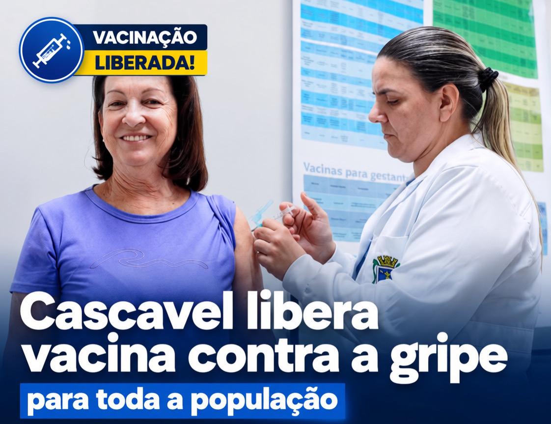 Vacina contra a gripe é liberada para toda a população em Cascavel a partir desta segunda-feira