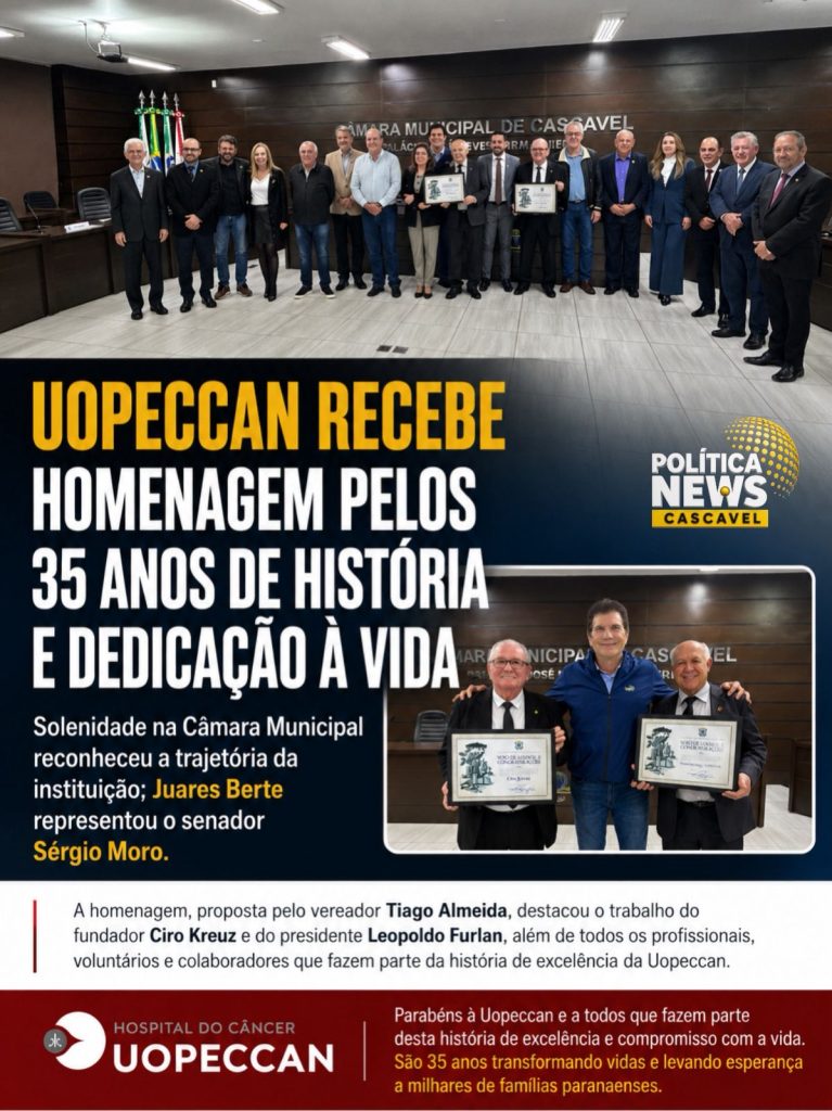 Uopeccan recebe homenagem pelos 35 anos de história e dedicação à vida em Cascavel