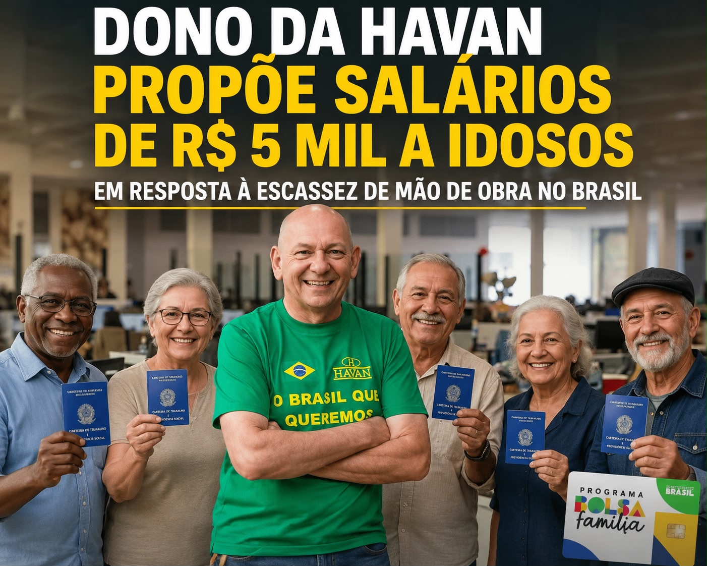 Dono da Havan propõe salários de até R$ 5 mil para idosos em meio à escassez de mão de obra no Brasil