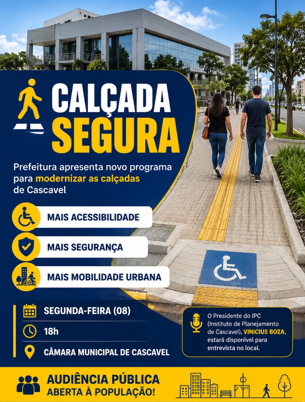 Prefeitura apresenta Programa Calçada Segura em audiência pública na Câmara de Cascavel