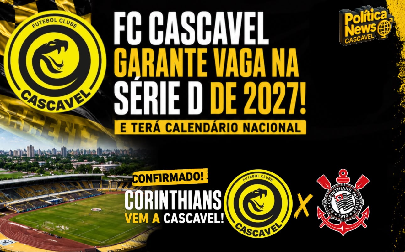 FC Cascavel garante vaga na Série D de 2027 e confirma amistoso histórico contra o Corinthians