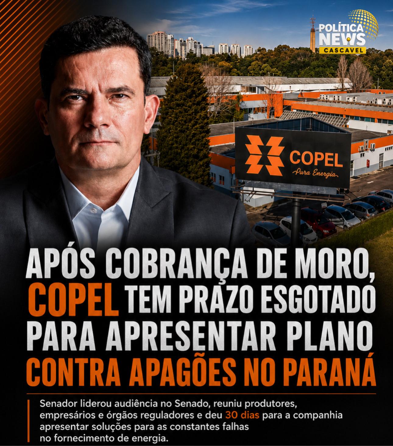 Após cobrança de Moro, Copel tem prazo esgotado para apresentar plano contra apagões no Paraná