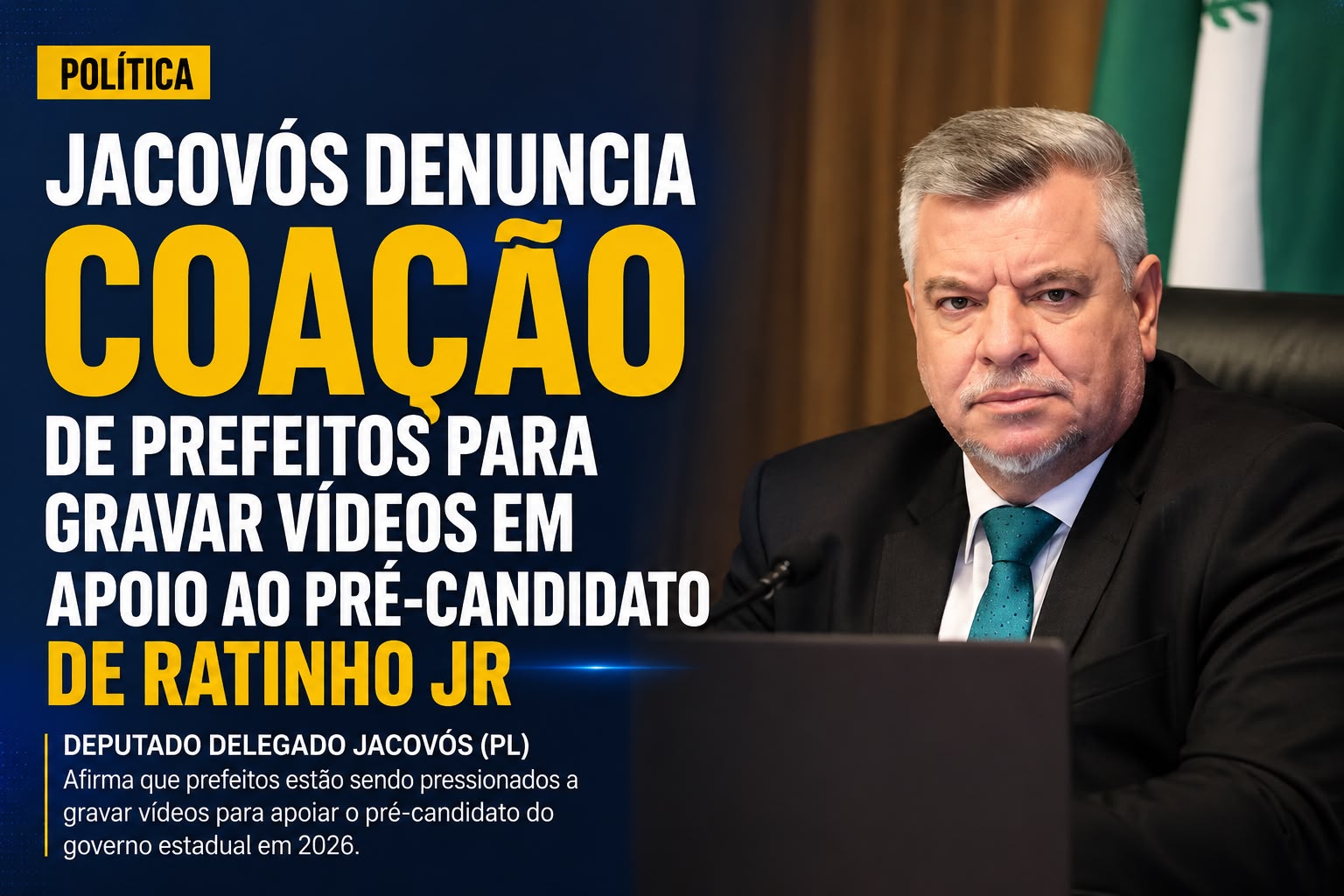 “Prefeitos estão sendo coagidos para gravar vídeos a favor do pré-candidato do Ratinho Jr”, diz deputado Delegado Jacovós (PL)