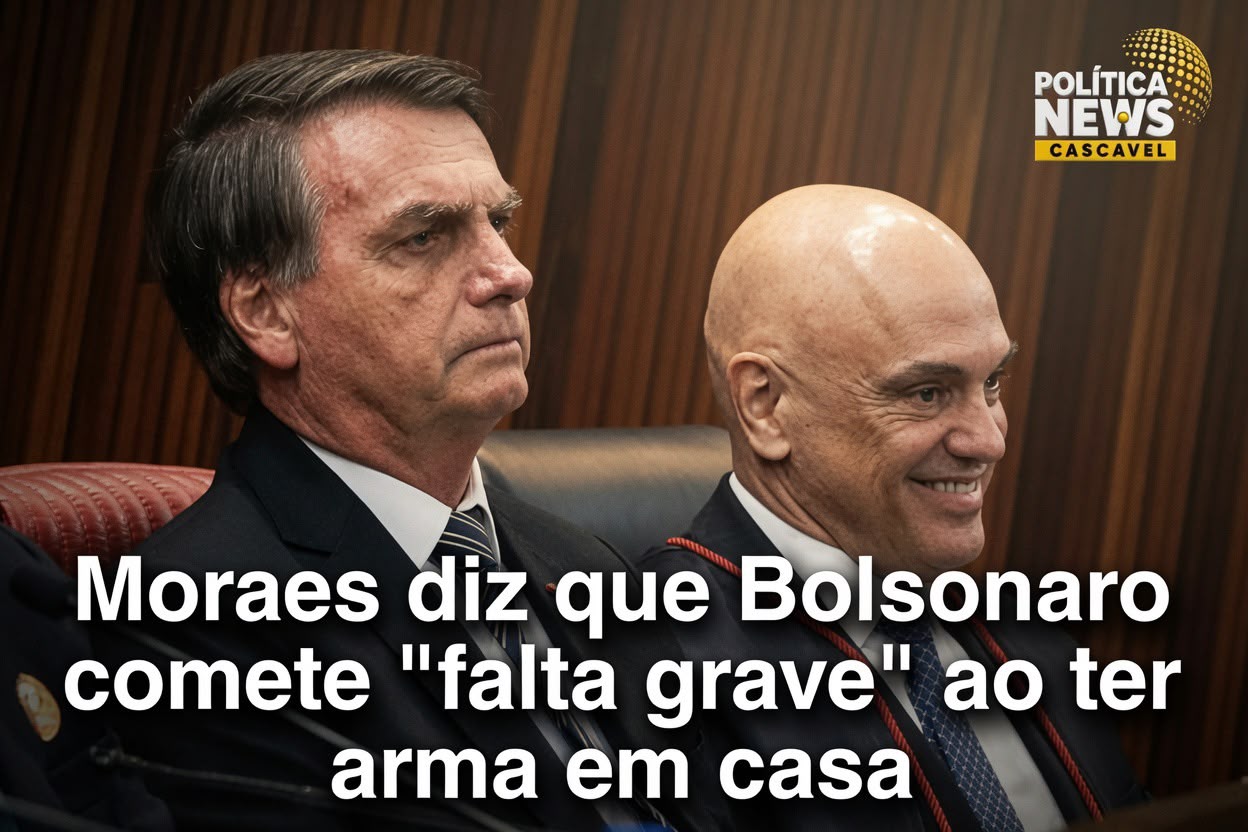 Moraes diz que Bolsonaro comete “falta grave” ao ter arma em casa