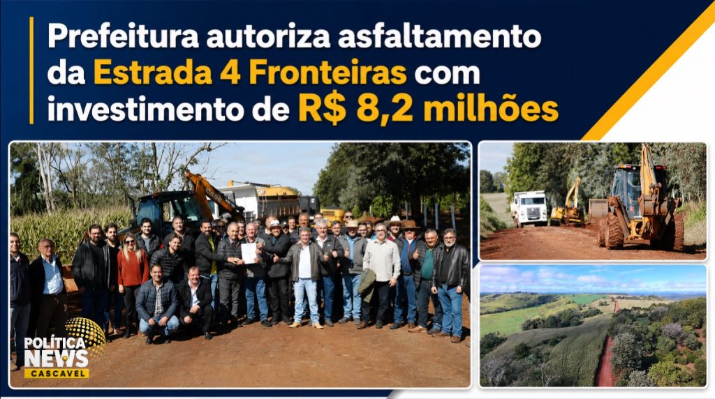 Estrada 4 Fronteiras: Prefeitura avança com obra histórica de R$ 8,2 milhões para fortalecer o campo em Cascavel