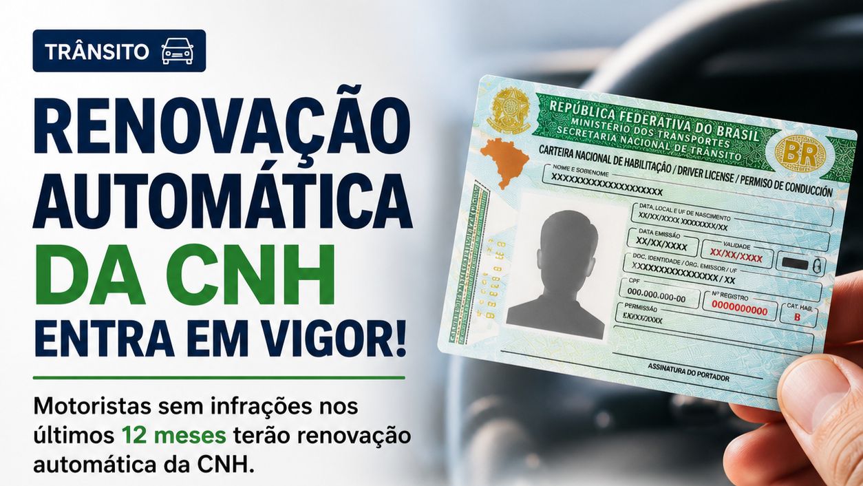 Renovação automática da CNH entra em vigor, mas exigência de exame médico é mantida