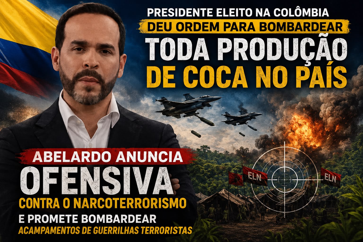 Presidente eleito na Colômbia deu ordem para bombardear toda produção de coca no país