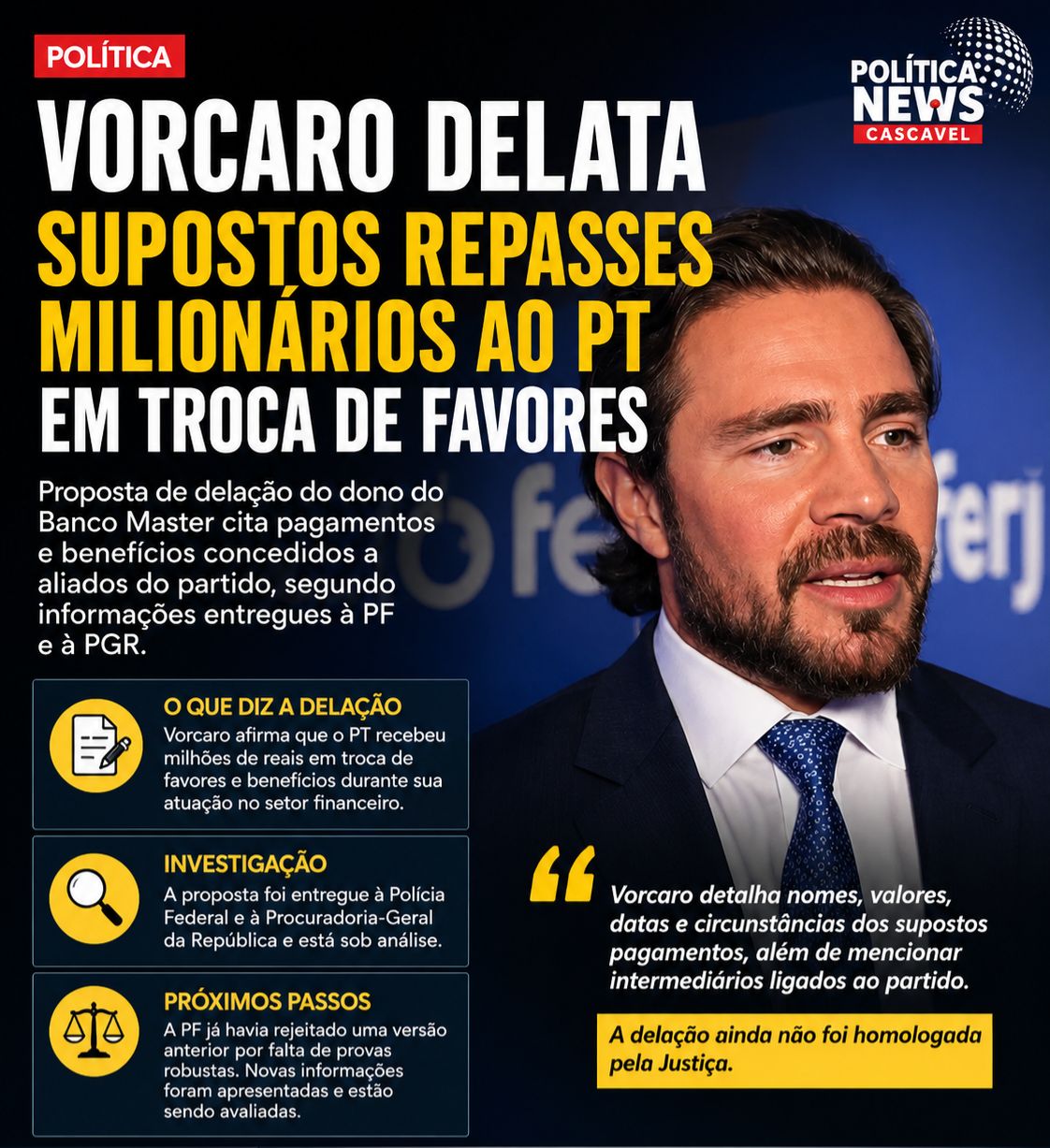 DELAÇÃO DE VORCARO PODE ABALAR BRASÍLIA E ATINGIR FIGURAS LIGADAS AO GOVERNO