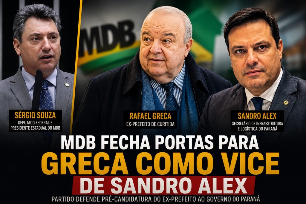 MDB descarta Rafael Greca como vice de Sandro Alex e reforça pré-candidatura ao Governo do Paraná
