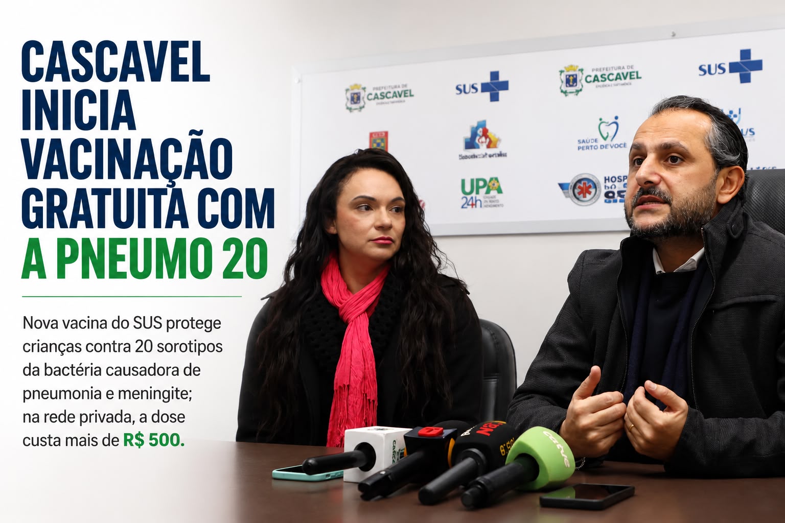 Cascavel inicia vacinação gratuita com a Pneumo 20 para crianças a partir de 1º de julho