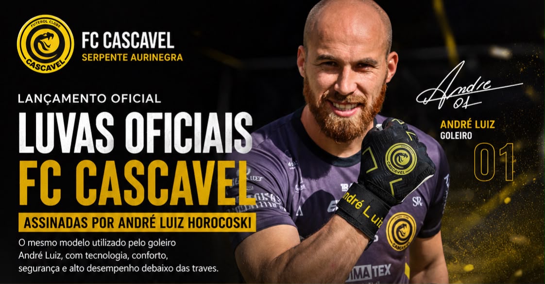 Muito além das quatro linhas: FC Cascavel fortalece sua marca com lançamento de luvas oficiais e investe no futuro do futebol