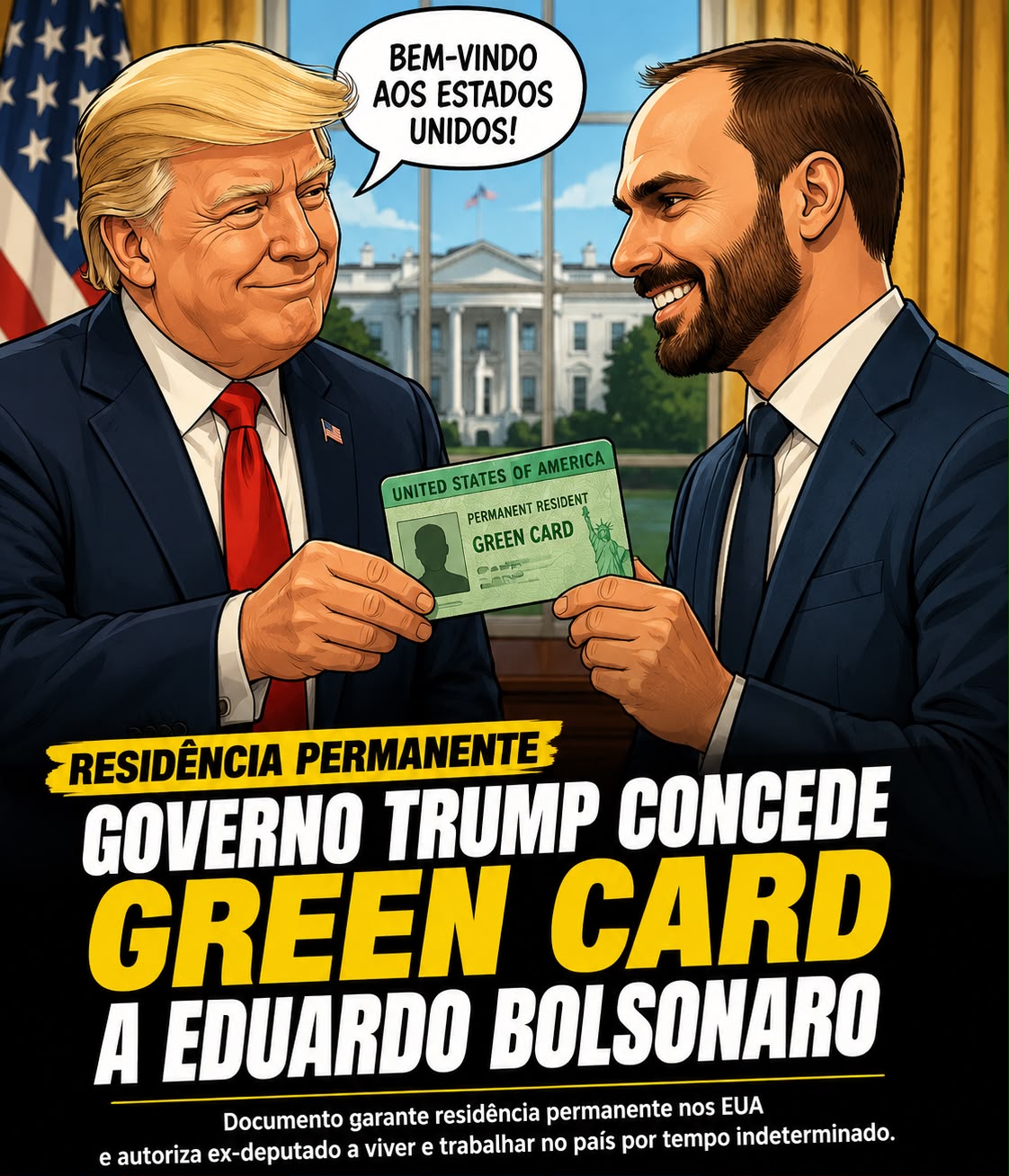 Governo dos EUA concede green card a Eduardo Bolsonaro; documento amplia permanência no país