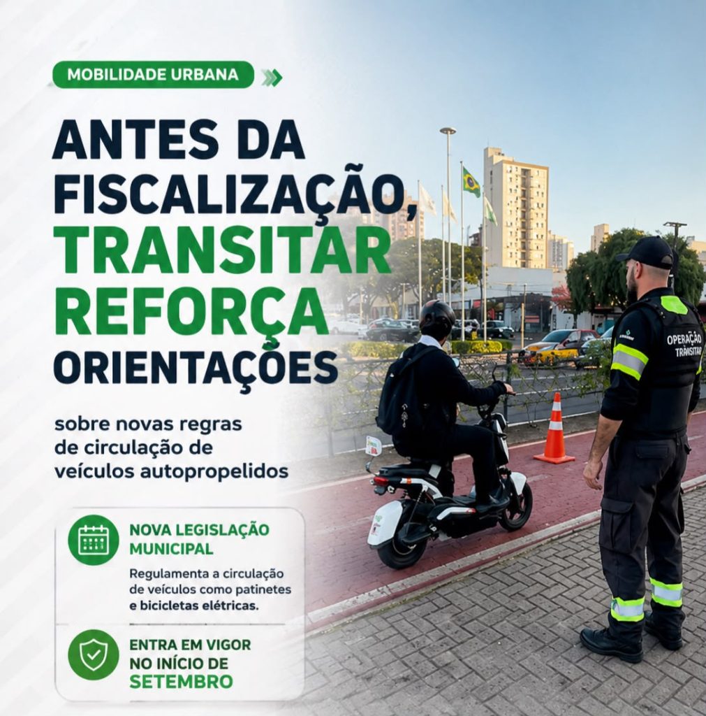 Antes da fiscalização, Transitar reforça orientações sobre novas regras de circulação de veículos autopropelidos