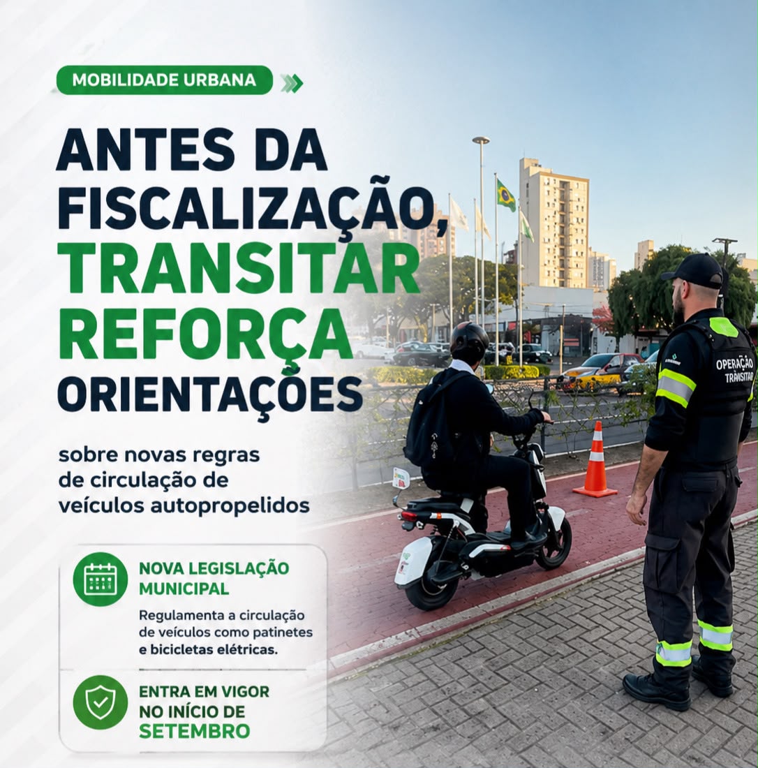 Antes da fiscalização, Transitar reforça orientações sobre novas regras de circulação de veículos autopropelidos