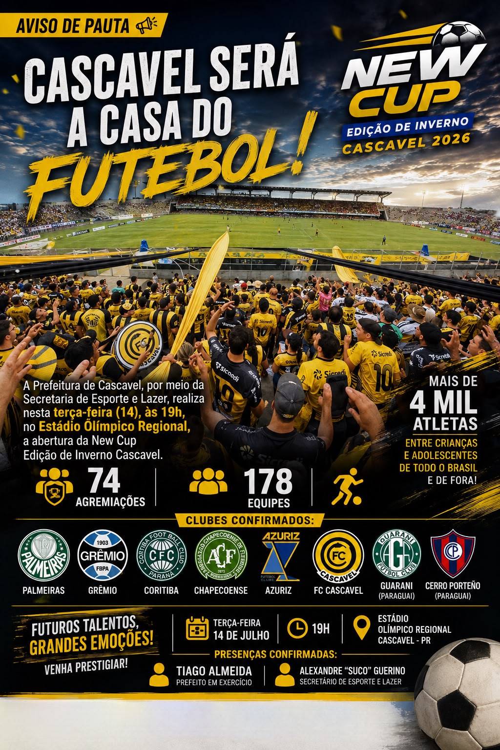 ESPORTE | Cascavel recebe mais de 4 mil atletas na abertura da New Cup Edição de Inverno