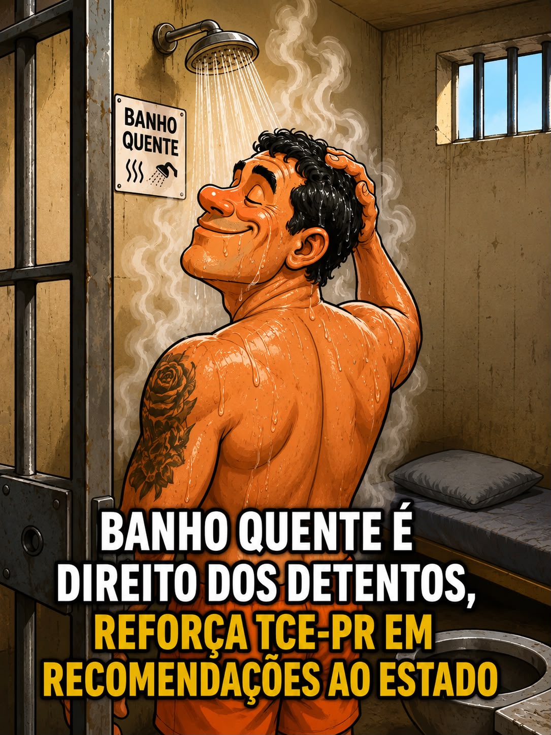 Banho quente é direito dos detentos, reforça TCE-PR em recomendações ao Estado